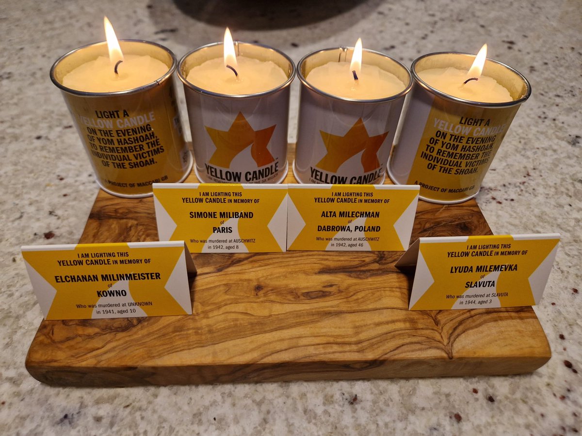 Dr Richard Daniels (@drrdaniels) on Twitter photo As is now customary, on #YomHaShoah, we light #yellowcandle from <a href="/YellowCandleUK/">Yellow Candle</a> to remember the victims of the Holocaust. Here's who my family lit for - and as is my custom, here's a little thread about those individuals from <a href="/yadvashem/">Yad Vashem</a>'s database to bring them to life /1 As is now customary, on #YomHaShoah, we light #yellowcandle from <a href="/YellowCandleUK/">Yellow Candle</a> to remember the victims of the Holocaust. Here's who my family lit for - and as is my custom, here's a little thread about those individuals from <a href="/yadvashem/">Yad Vashem</a>'s database to bring them to life /1