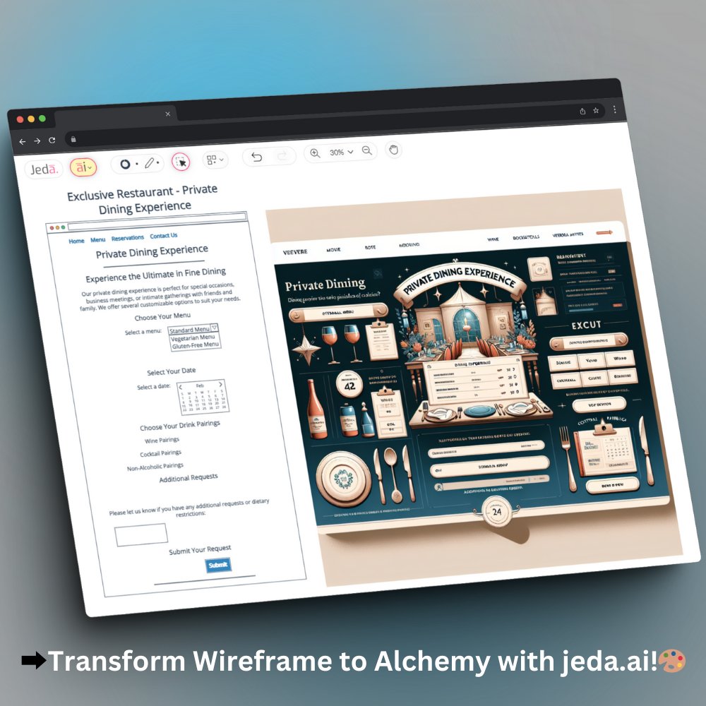 🚀 Embark on a Creative Journey: Redefine Possibilities with Alchemy by Jeda.AI!     

 🎯Visit now at jeda.ai/generative-ai-…
#JedaAI #AIAlchemy #AIArt #Analysis #Wireframe #VisualPrompt