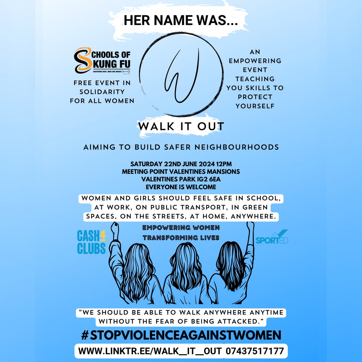 Our annual violence against women event will take place on 22nd June 12pm at Valentine's Park #ilford everyone is welcome!