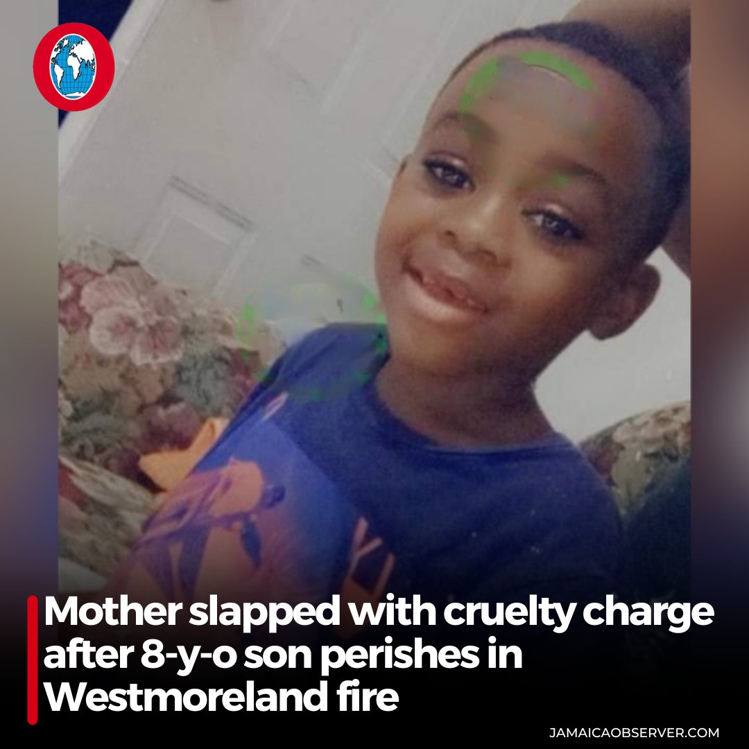 The Westmoreland police have laid charges against 29-year-old Sharone McDonald for cruelty to a child following the death of her eight-year-old son, who perished in a fire last weekend. jamaicaobserver.com/2024/05/05/mot…