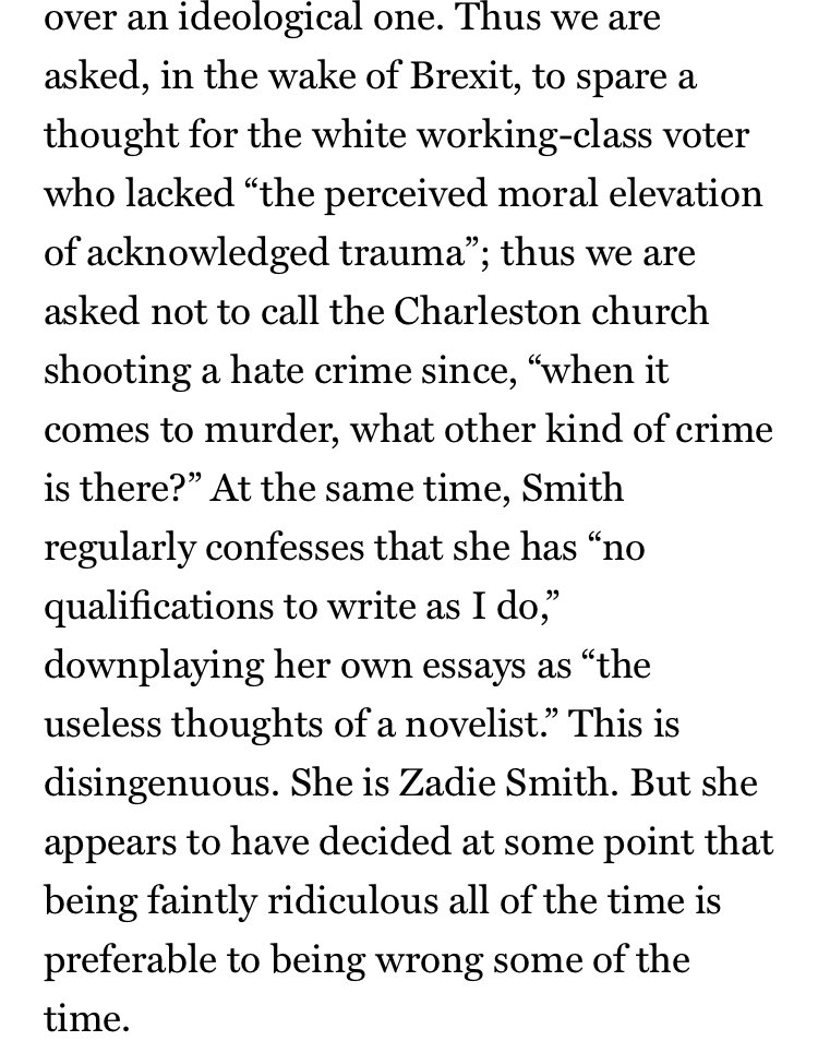 If you want to know why Zadie Smith is two-siding a genocide after 8 months of indefensible bloodshed, Andrea Long Chu nailed it in How Zadie Smith Lost Her Teeth: vulture.com/article/zadie-…