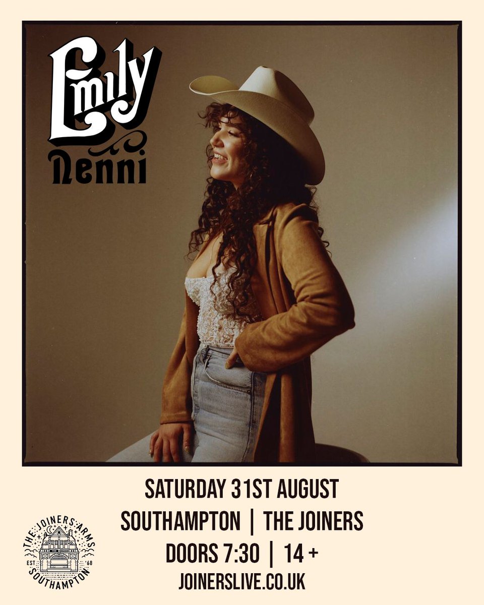 Country Music Fans! We welcome U.S @missemilynenni to Joiners in the summer full band! 🤠 Honky Tonk spiked with some serious country sounds with a fresh Nashville sound, seen supporting Charly Crockett & more! 🎟️ Joinerslive.co.uk 🎟️