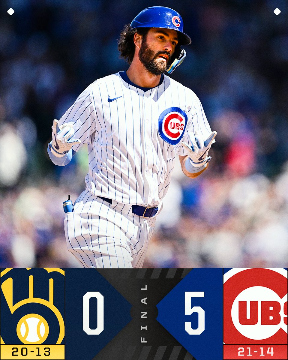 MLB's tweet image. The @Cubs take the series and grab a share of first place in the NL Central!