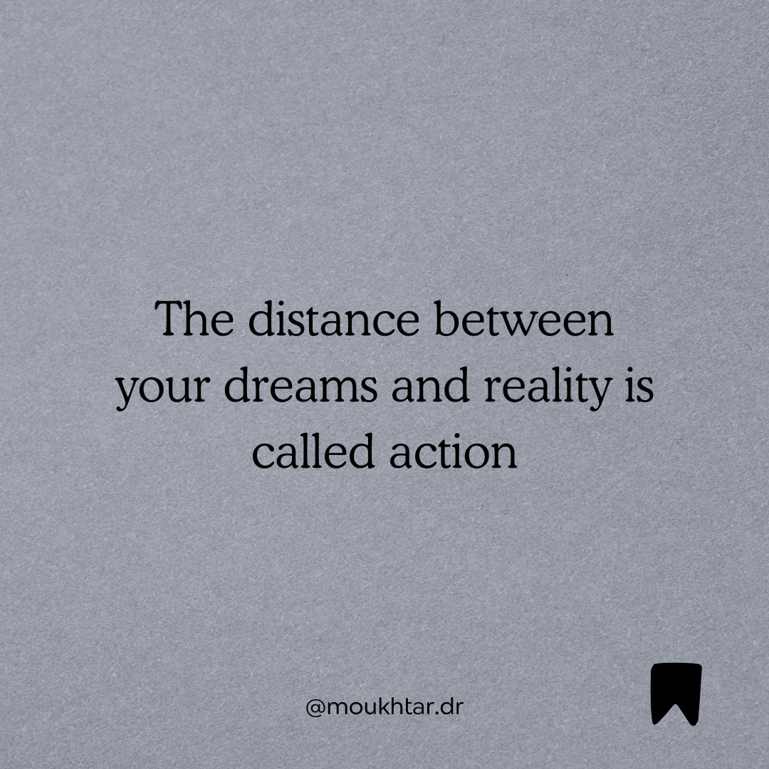 🌟 Dream big, act bigger! 🚀 Turn those dreams into reality with a simple step forward.

#DreamToReality #TakeAction #YouGotThis #DreamBig #MakeItHappen #MotivationMonday #Inspiration #Goals #SuccessMindset #Achievement #ActionPlan
#moukhtardr