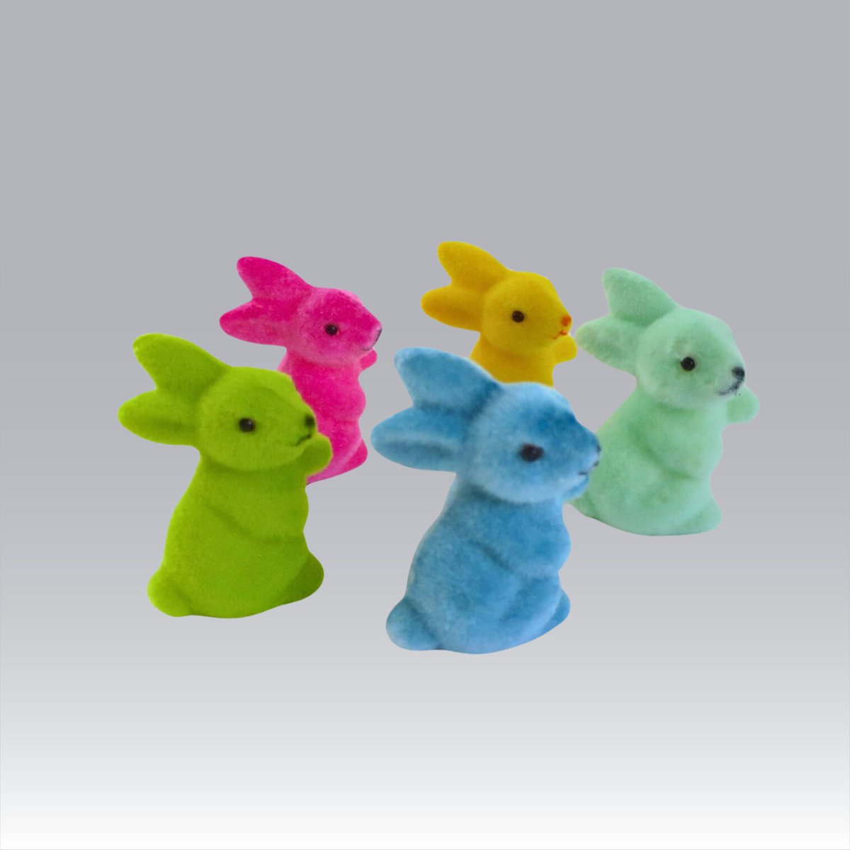 Mini 2' Flocked Bunnies for Spring Tablescapes, Centerpieces, Wreathes, or Tiered Trays, sold separately tuppu.net/434ef8d1 #MomDay2024 #EtsyteamUnity #SMILEtt23 #Vintage4Sale
