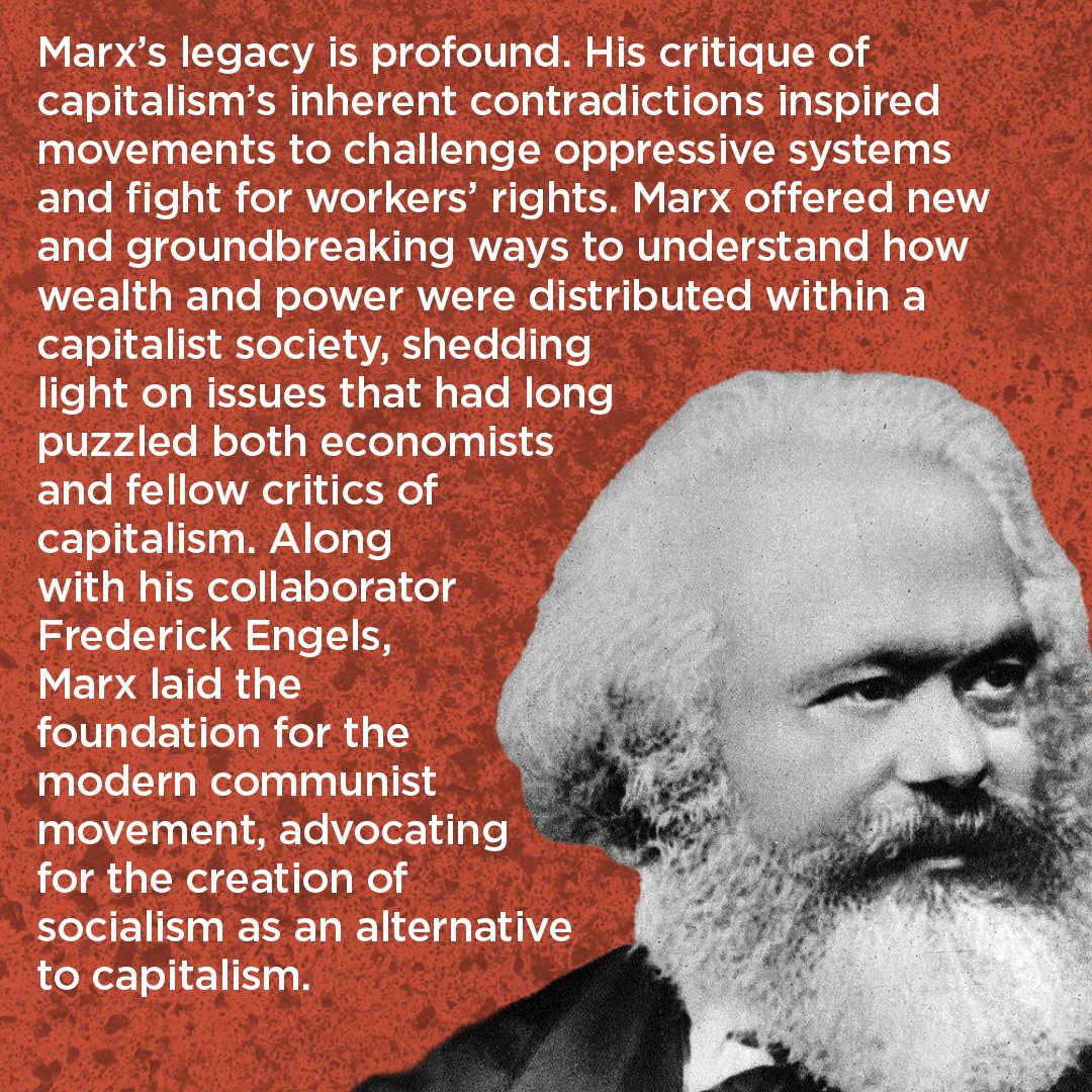 Happy Birthday Karl Marx! As  we reflect on Marx’s birthday, we recognize his enduring legacy and  tireless struggle for a better world. His dedication to pursuing  working-class power continues to inspire all those who continue to fight  for justice and equality.