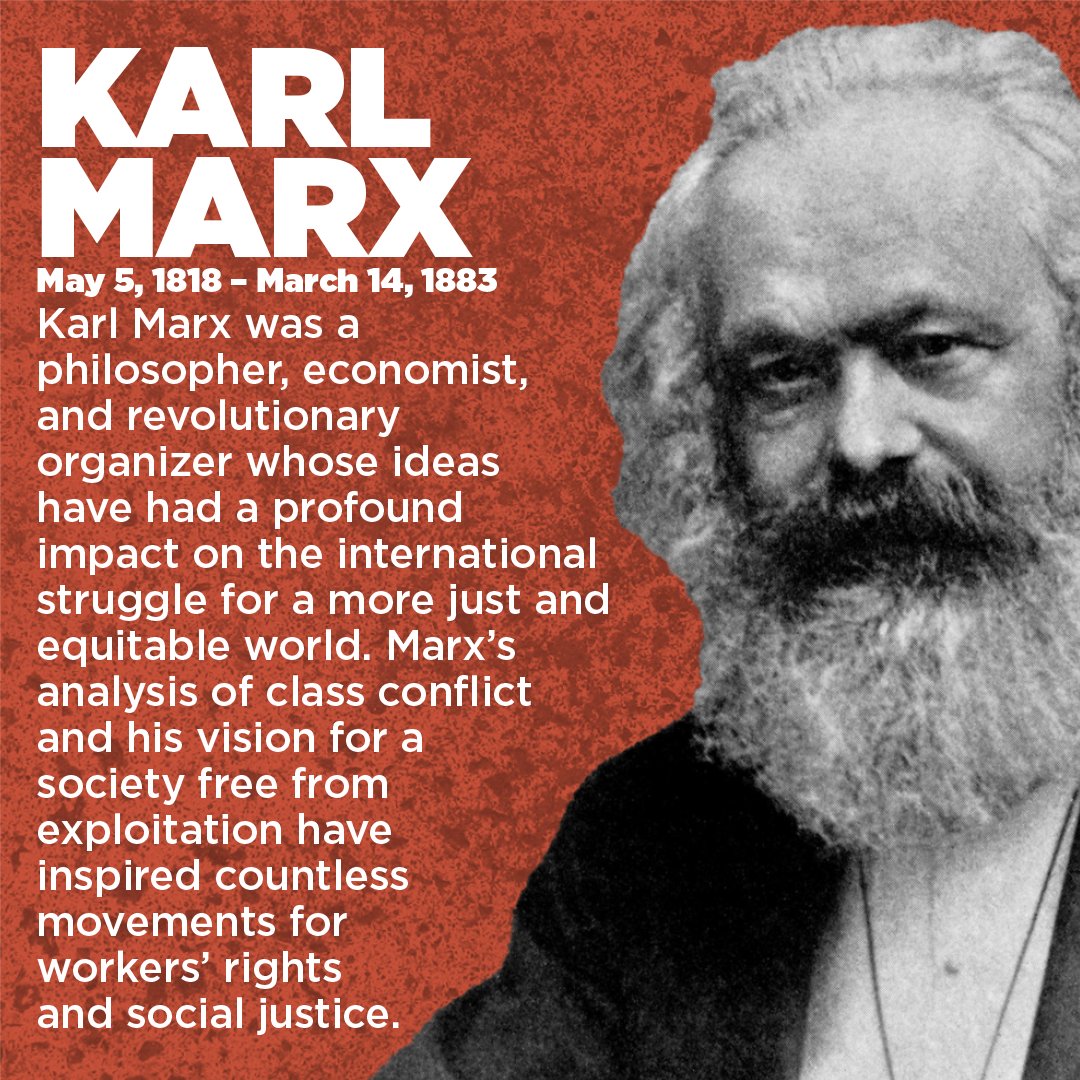 communistsusa's tweet photo. Happy Birthday Karl Marx! As  we reflect on Marx’s birthday, we recognize his enduring legacy and  tireless struggle for a better world. His dedication to pursuing  working-class power continues to inspire all those who continue to fight  for justice and equality. https://t.co/DVcmTtIO7m