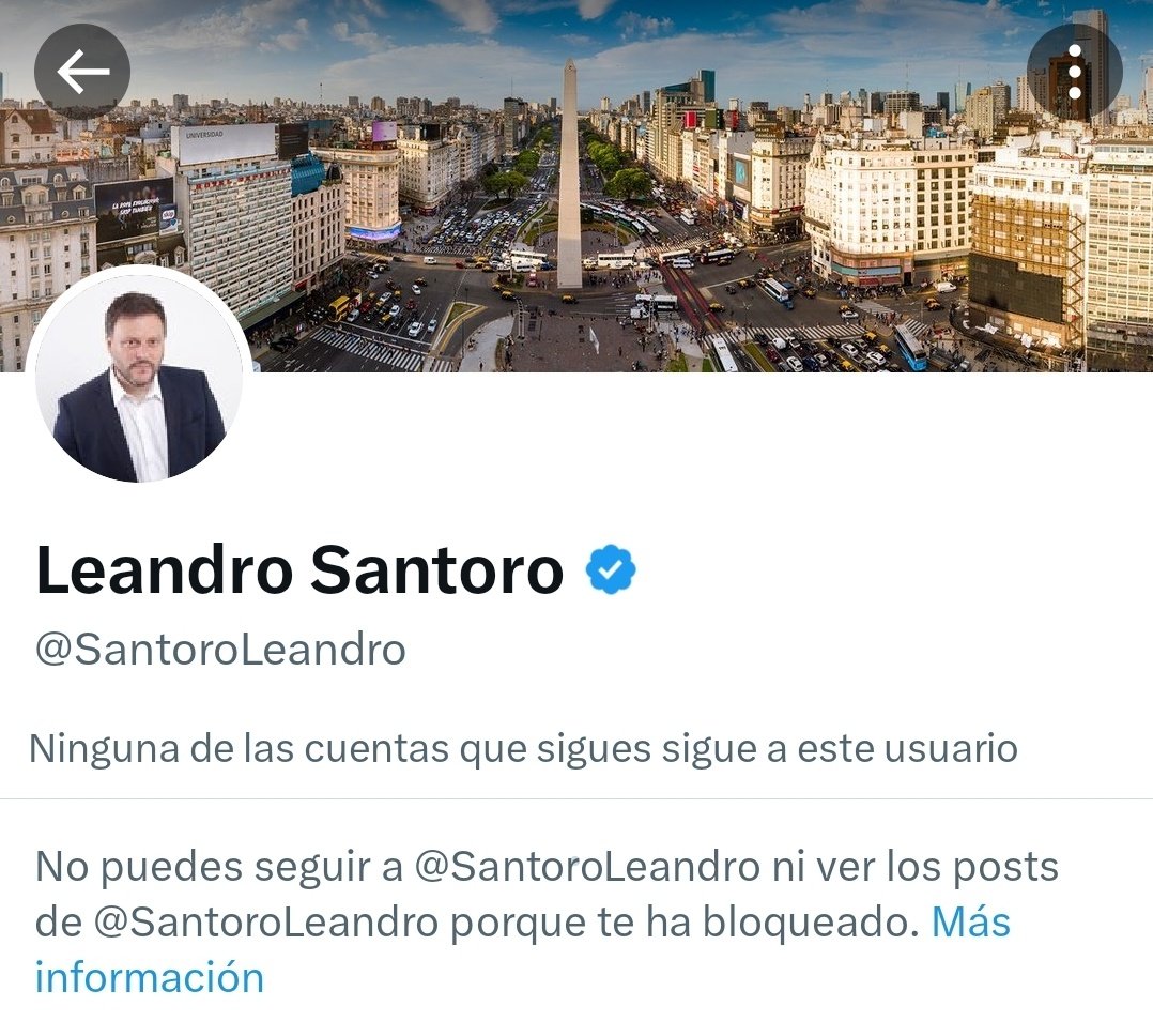 Que alguien me explique por qué el radical-peronista porteño Leandro Santoro decidió bloquiarme. Si siguen negando a los compañeros que vivimos de este lado de la Gral Paz al menos no se digan nacionales y populares, llamense simplemente elitistas con culpa.