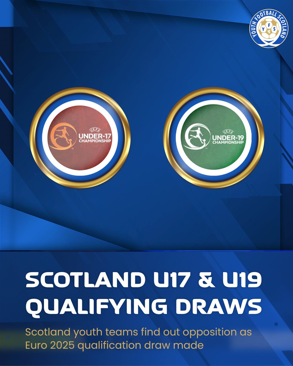 𝗙𝗘𝗔𝗧𝗨𝗥𝗘 ✍️ Friday’s draws at UEFA HQ in Nyon provided the first step in Scotland Men’s U19s and U17s UEFA Euro 2025 qualifying journey. @LauraNicolson_1 reports ➡️ yfs.news/scoU17U19euro2…