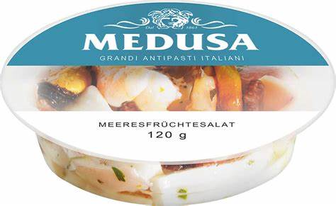 Der Meeresfrüchtesalat von Medusa ist überhaupt kein Salat im klassischen Sinn, man kann aber darauf aufbauen, ohne zu Stein zu erstarren.