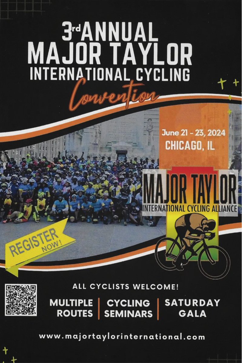 Everyone is welcome to come and ride with Major Talyor at the 2024 MTICA Convention. Register at majortaylorinternational.com

#mtica #SRAM #maortaylor #Chicago