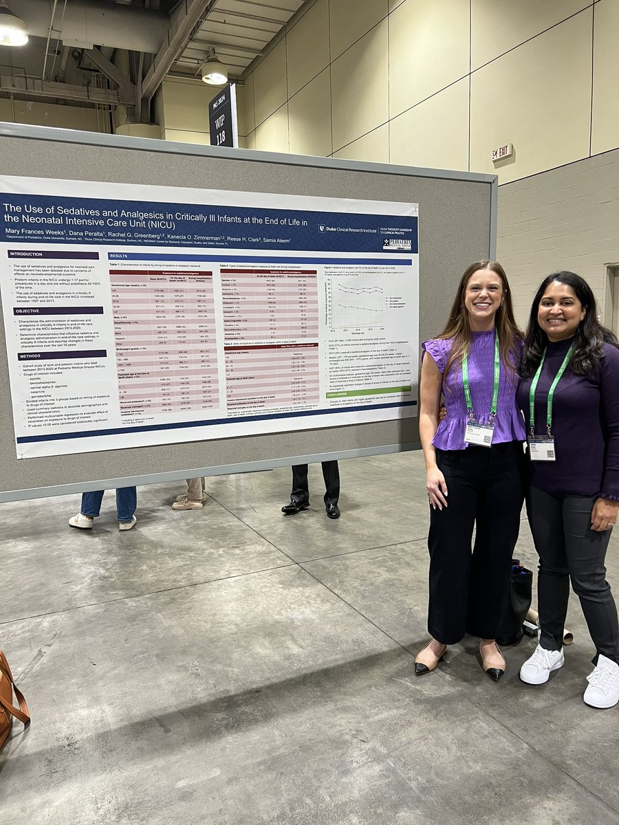 Check out posters from our Division today! 
Dr. Mary Frances Weeks, current 2nd year @Duke_Childrens @dukepedschiefs resident, and budding neonatologist presenting her Works in Progress poster (#103), with @SamiaAleemMD @RachGreenbergMD @DCRINews