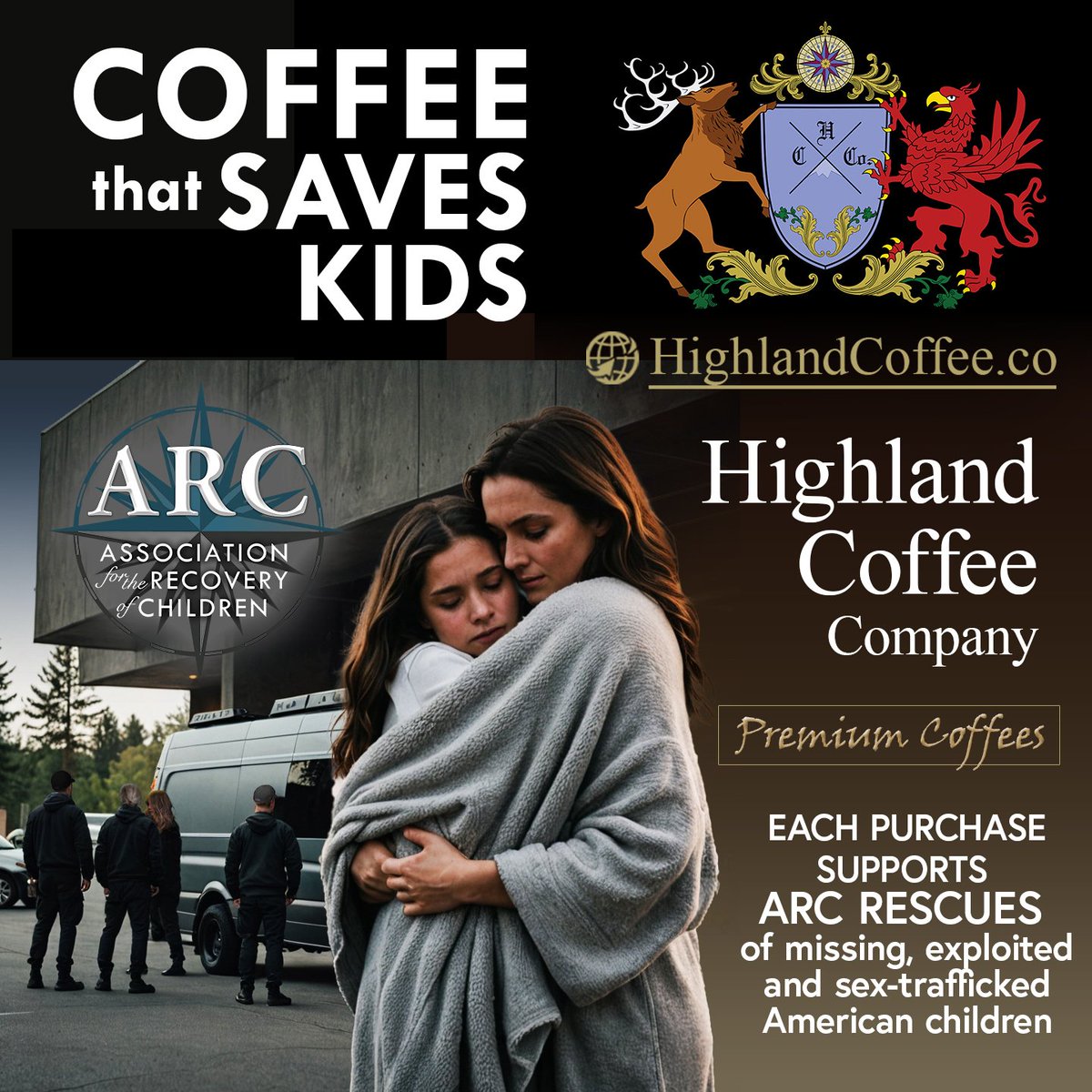 LIKE and SHARE!  Indulge in Premium Coffee That Saves KIDS! 🌟  highlandcoffee.co Your coffee purchase SUPPORTS ARC child rescues!