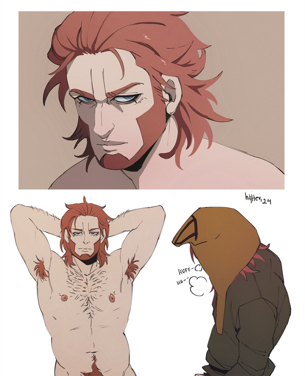 sometimes i experiment with his hair and make it more reddish... nsfw poipiku.com/2378412/102039…