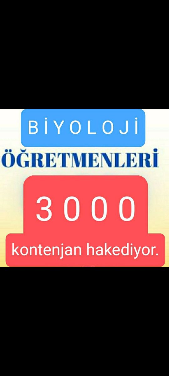 <a href="/Yusuf__Tekin/">Yusuf Tekin</a> Sayın Bakanım,  bize müsteşarken siz değer verdiniz. Geçen sene  45 binde 450 alıma sevinen bölüm olduk.
Oysaki sizin döneminizde 37 binde 1097 yani yüzde 3 oran gördük.Uzayda biyoloji deneylerinin yapıldığı yıllardayız.Adaletinize sığınıyoruz <a href="/RTErdogan/">Recep Tayyip Erdoğan</a>
#BilimİçinBiyolojiye3Bin