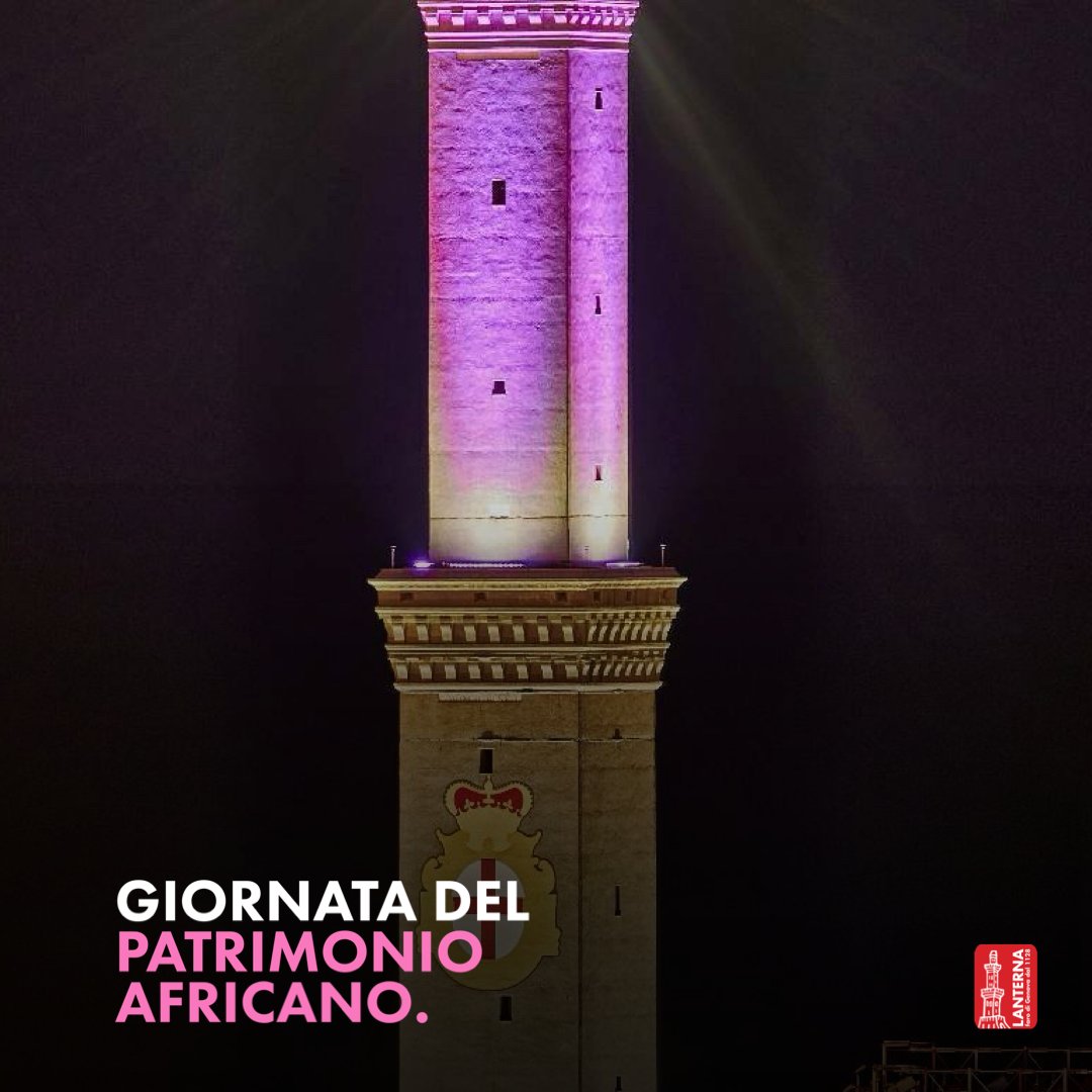 Questa sera la #LanternadiGenova si colora di rosa per la #GiornataInternazionale Del #PatrimonioAfricano!🌍

Con solo il 12% dei siti iscritti al Patrimonio dell'Umanità, l'#Africa merita di essere ascoltata. 🚨

#unesco #onu #Genova #PharosHeritage #Illuminazione #Informazione