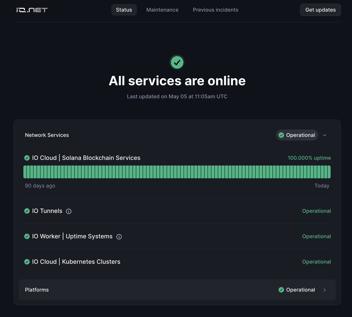 This project is valued at over $1 billion dollars in the most recent round last month. Maybe I do not understand the meaning of “all services are online”