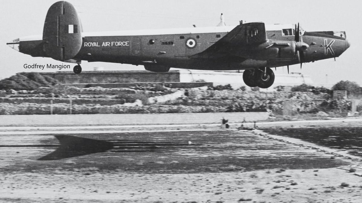 Avro Shackleton at Luqa. Credit embedded. In my youth, I frequently flew as pax in these machines. Surprisingly, it could be a fine dining experience depending on the skill of the crew. A bit noisy. Descendent of Lancaster.
