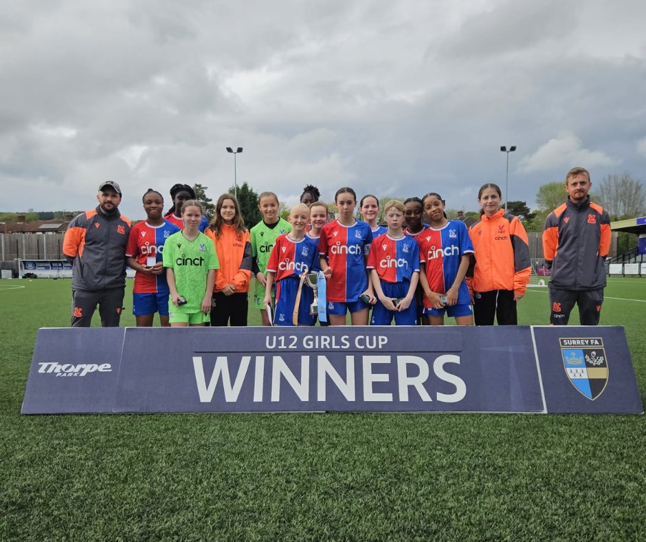 Congratulations to Crystal Palace on beating Bourne Blades in the @Thorpepark U12 girls County Cup Final. #SurreyFootball #BourneBlades #CrystalPalace #CountyCupFinals