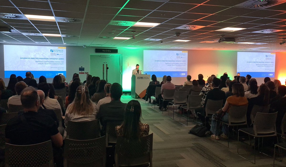 Gerard Walls (@gwalls89) on Twitter photo Pioneering data on radiographer-led online adaptive RT from @WashURadOnc masterfully presented by <a href="/RobAPRT/">Robbie Beckert</a>
So lucky to have 1 of only 2 x APRTs in the US here at #ESTRO24!
Powerful data for both adaptive RT & expanding interdisciplinary roles in radiotherapy! Pioneering data on radiographer-led online adaptive RT from @WashURadOnc masterfully presented by <a href="/RobAPRT/">Robbie Beckert</a>
So lucky to have 1 of only 2 x APRTs in the US here at #ESTRO24!
Powerful data for both adaptive RT & expanding interdisciplinary roles in radiotherapy!