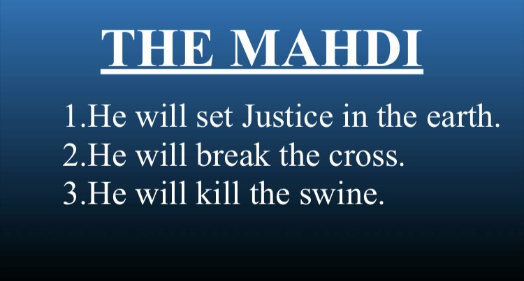 The function of the Great Mahdi 
@GodDMuhammad #NOISundays