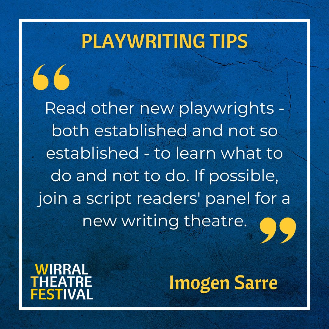The next tip in our playwriting series. Follow us for more tips and tricks for writers. We've scoured the internet looking for some top tips to help you get writing.

#playwriting #writing #writingtips #summer2024 #writer #newwriting #wtfest #wirral #festival