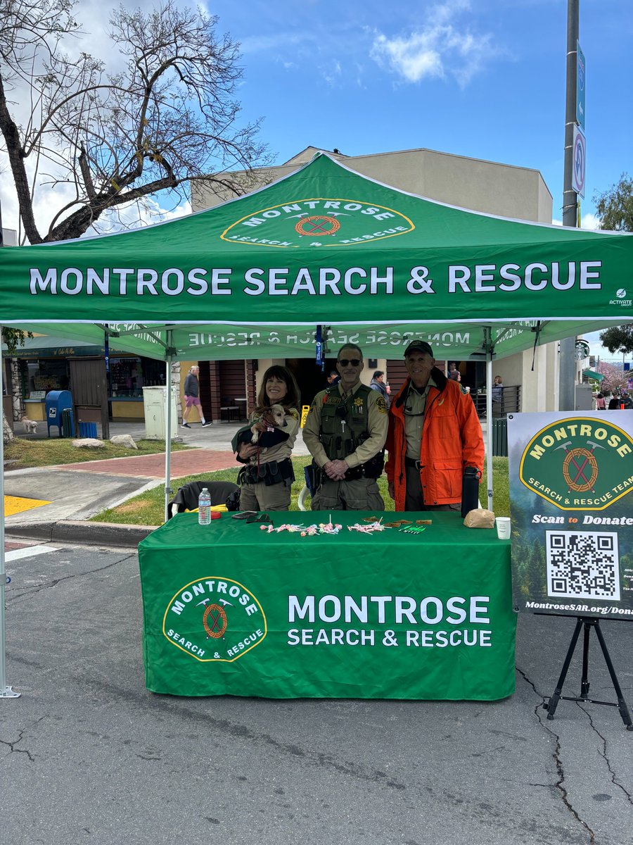 We are at the 12th Annual Kids & Kritters Day.  Please come by the Montrose Shopping Park and learn more about our team and other hiking safety. #LASD