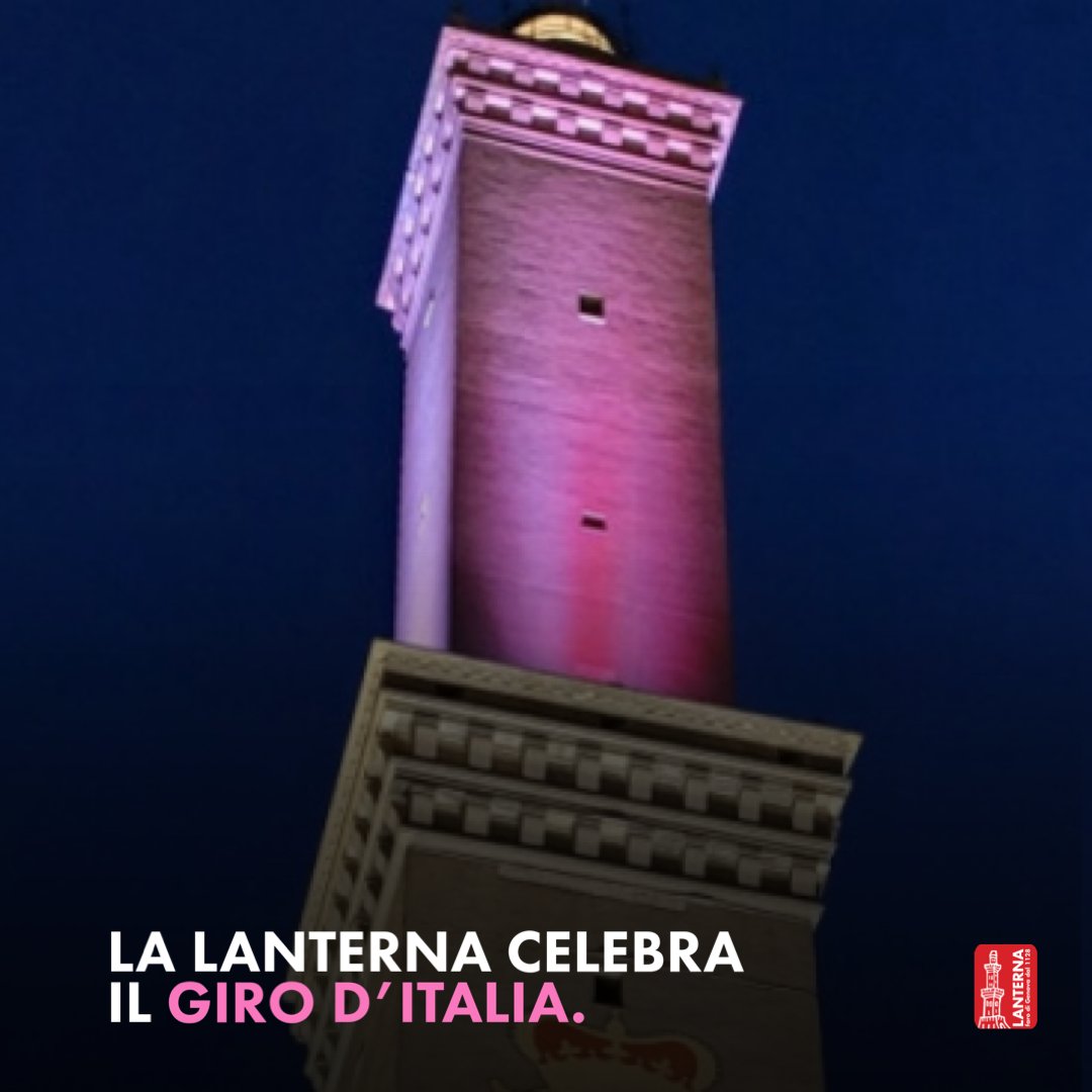 Oggi e domani la #LanternadiGenova si veste di rosa per celebrare il passaggio del #GirodItalia! 🚴‍♂️💗

Il #simbolo della città di #Genova si unisce alla festa dello #sport e della passione ciclistica. Non vediamo l'ora di vedere i #ciclisti sfrecciarci accanto! 🏁

#Illuminazione