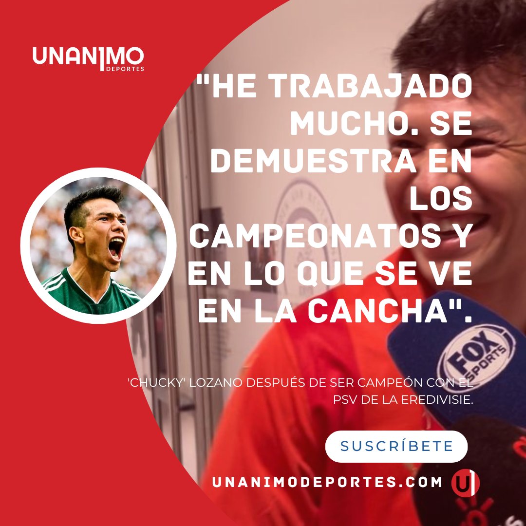🏆Hirving 'Chucky' Lozano habla después de ser campeón con el @PSVespanol

El Chucky logra 2️⃣✌️títulos consecutivos con dos equipos europeos

🎥 @barracudo

#somosUnanimo | @UnanimoDeportes | @eredivisie