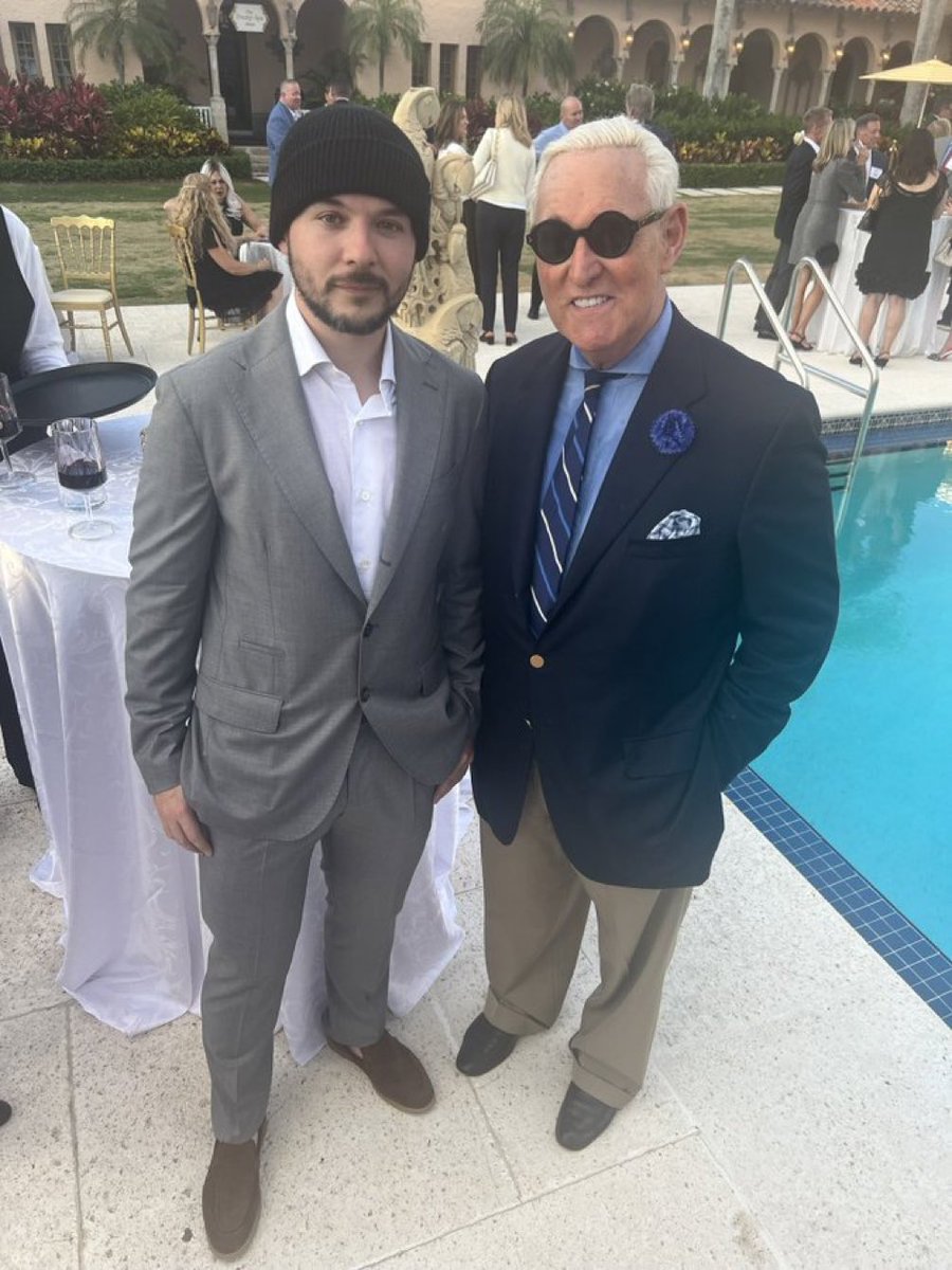 Right-wing commentator Tim Pool is truly a pioneer of the formal beanie — first at the White House, now at Mar-a-Lago.