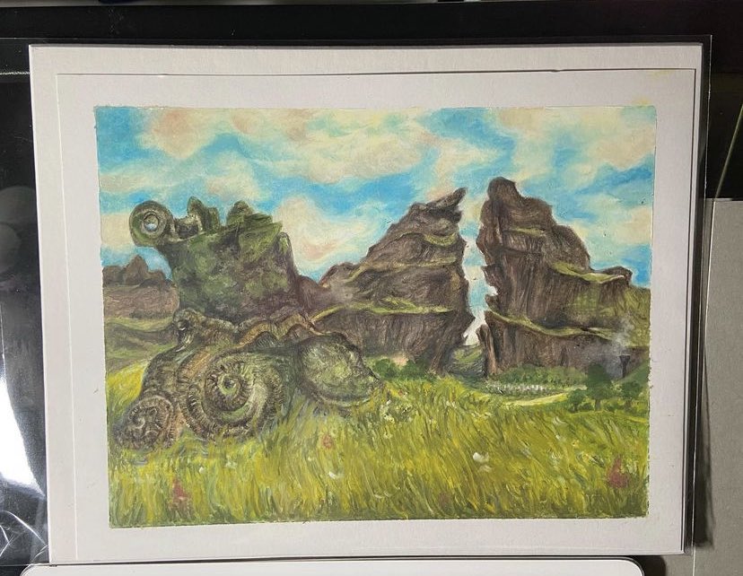 A lot of people don’t realize, but oil pastel is one of my favorite mediums. I began doing these kind of pieces way back to childhood and they still give me a serenity unlike any other medium.

#oilpastel #botw #painting #breathofthewild