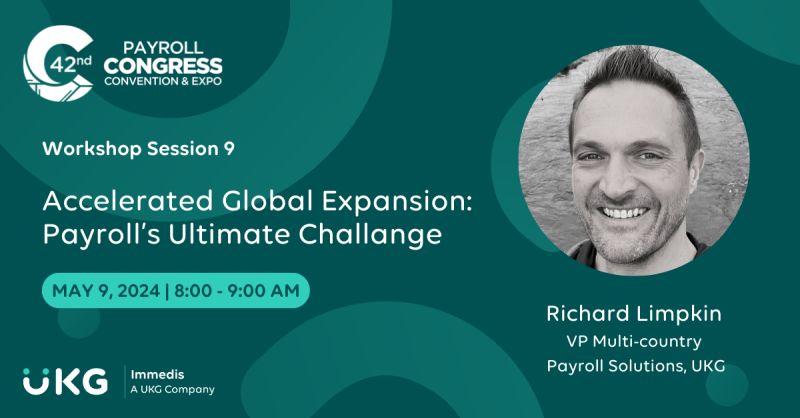 Discover the secrets of efficient payroll management in new territories at #PayCon! Richard Limpkin provides guidance on technology, expectations alignment, and enhancing employee experience. Secure your spot now! ukg.inc/4a6GCIJ #GlobalPayroll