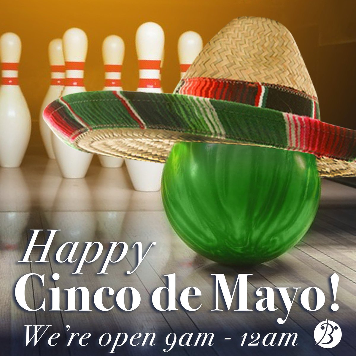 No time for siesta... it's time to fiesta! Celebrate #CincoDeMayo on our lanes today from 9am - 12am. 🍻