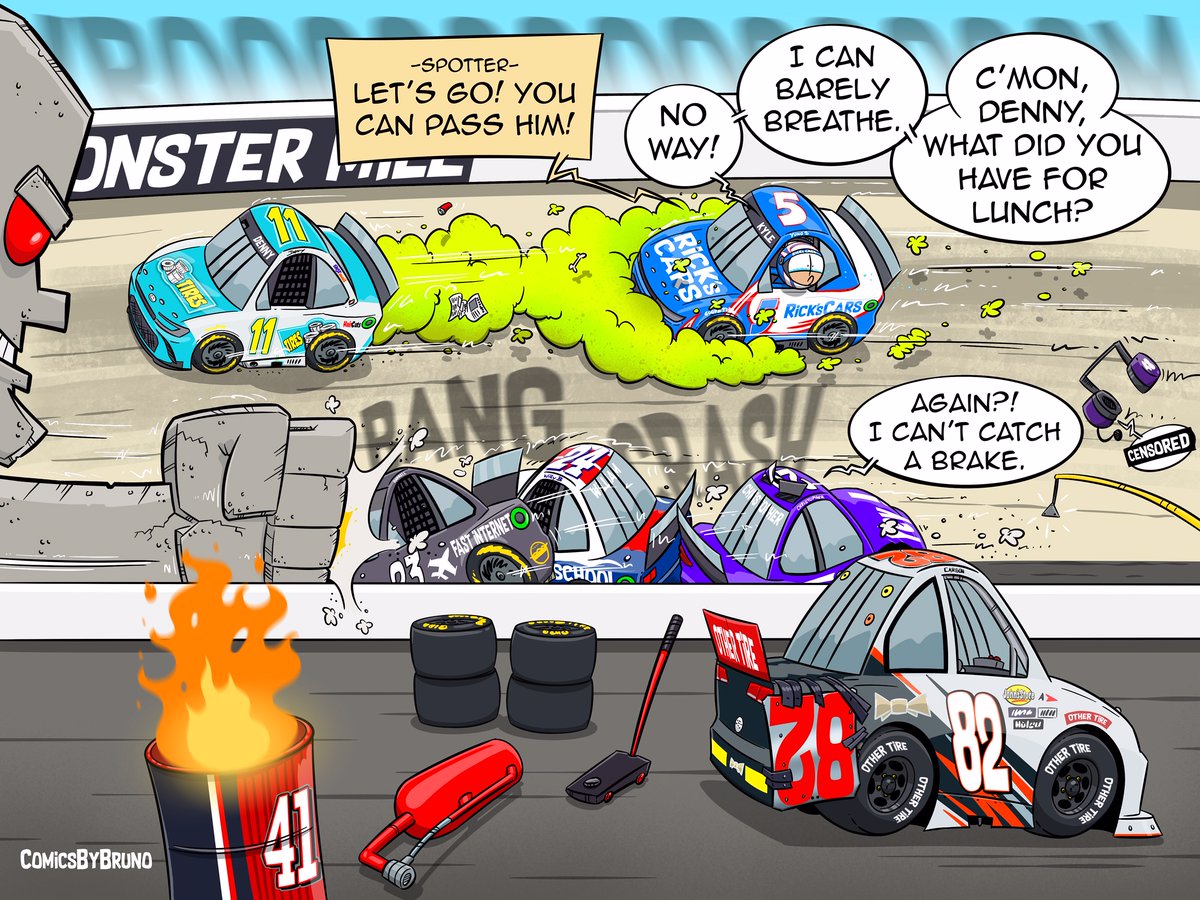 The one about the @MonsterMile.

The first time @ARCA_Racing shows up in one of my comics? 🤔

#nascar #ComicsByBruno