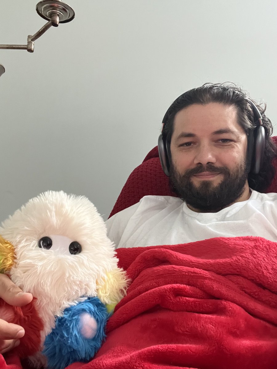 Got my coffee ☕️ cuddled together with my brand new @amber_vittoria Plushie! 🎨 Watching a movie 🎥 over the phone 📱 with my wife 💍 Dinner For Schmucks! #DinnerForSchmucks
