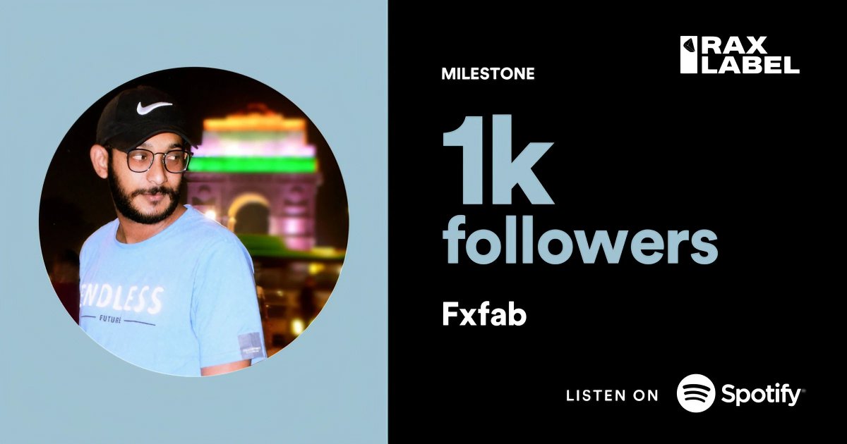 RAXLabel's tweet photo. 🎉 Congrats @fxfabmusic ! You did it! 🎉 Just hit 1,000 followers on Spotify. Your music is truly amazing and it's no surprise you're gaining so much recognition. Keep up the great work! #Fxfab #SpotifySuccess #MusicMilestone 🎶👏🔥 https://t.co/yBJ66cbFKu