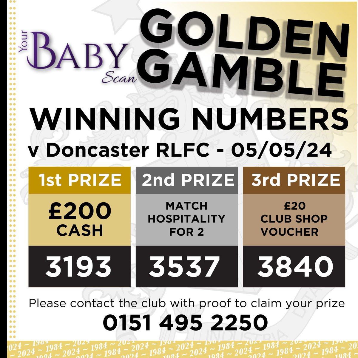 Today’s Golden Gamble numbers 🌟⬇️ If you're a lucky winner this week, please contact the club to claim your prize! #COYV 🧪 #WeAreWidnes