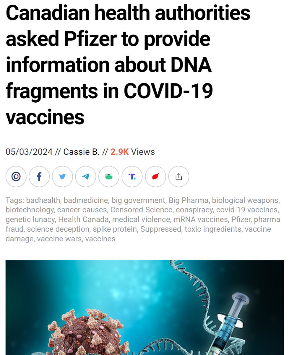 The Canadian drug regulator pressed Pfizer for data about the size of the DNA fragments in its mRNA COVID-19 vaccine amid concerns about genomic integration after finding out the company withheld information about the jabs’ DNA sequences.
This is according to information that was…