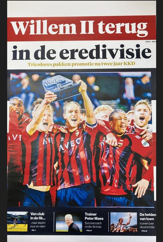 AANKONDIGING | Bij het Brabants Dagblad van maandag zit (in de regio Tilburg e.o.) een uitgebreide bijlage mbt de promotie van Willem II. Ga dus op tijd voor de boekwinkel/supermarkt/benzinepomp liggen maandagochtend, want op = op. #willemii