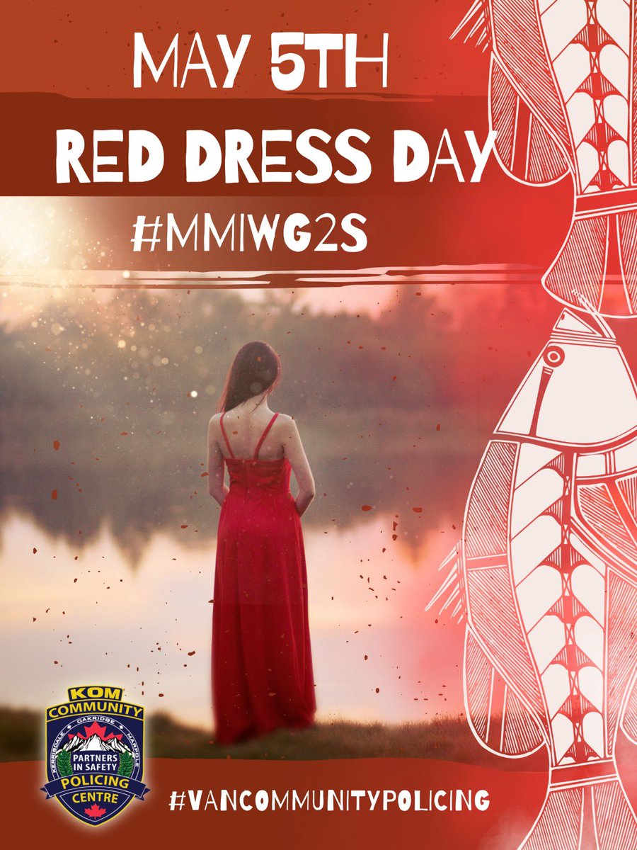 Today the #KOMCPC stand with those supporting #RedDressDay throughout #Canada. ✨

#Remember to #honour the #Indigenous #MMIWG2S who have lost their lives. 🪶💫

Not just today but #everyday! 

#VanCommunityPolicing #GenderBasedViolence