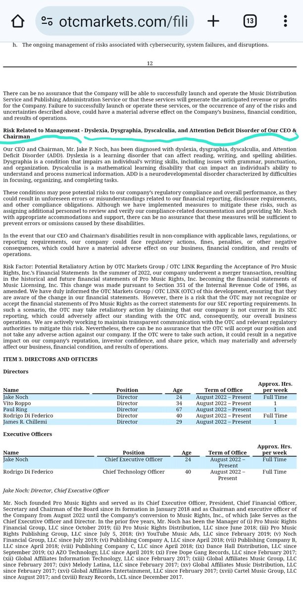 @defineRivera @SpotsTrader @BrettRosen325 @JRC_Stocks @OTCMarkets If it wasn't for Brett I probably would of already left and forgot about the OTC. It's definitely full of mental illness all the way to the CEO's like BRICK GOD SOSA from $SONG that's literally diagnosed.