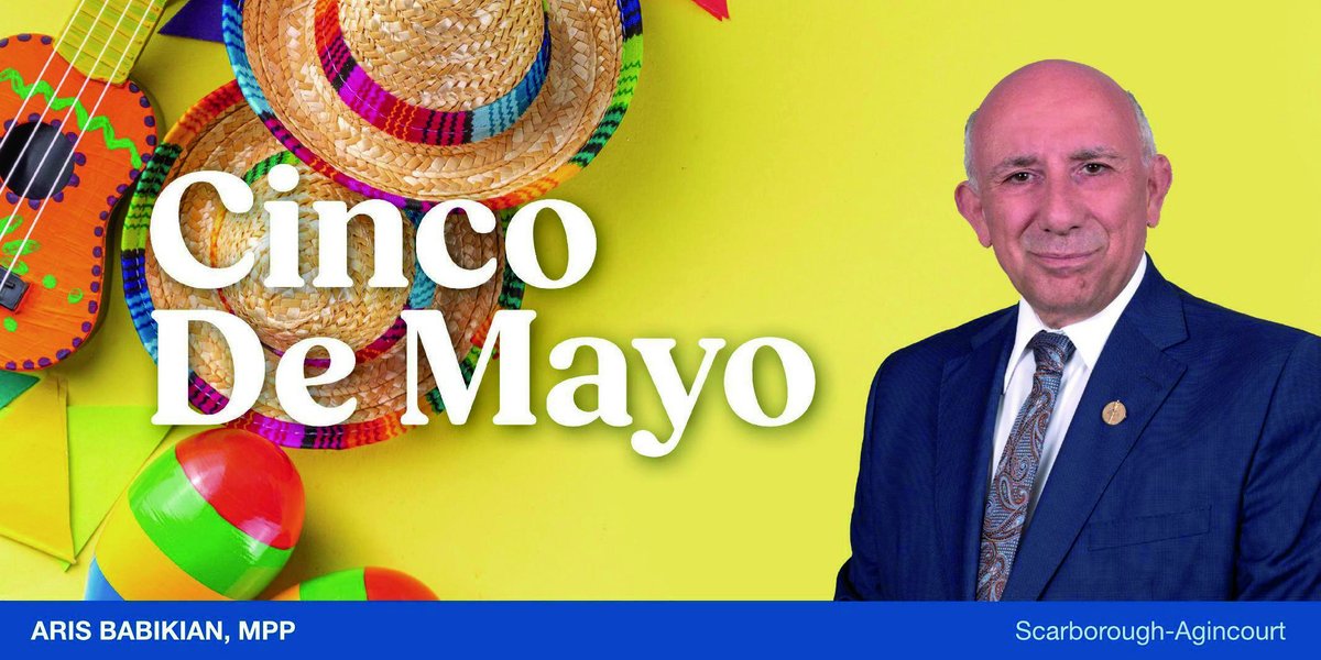 Today, members of Ontario's Mexican community are marking #CincoDeMayo, a commemoration of the Mexican army's victory at the Battle of Puebla in 1862.  

We join you in celebration and wish you a joyous and peaceful holiday.

#ScarboroughAgincourt #ONPoli #ScarbTo #scarborough