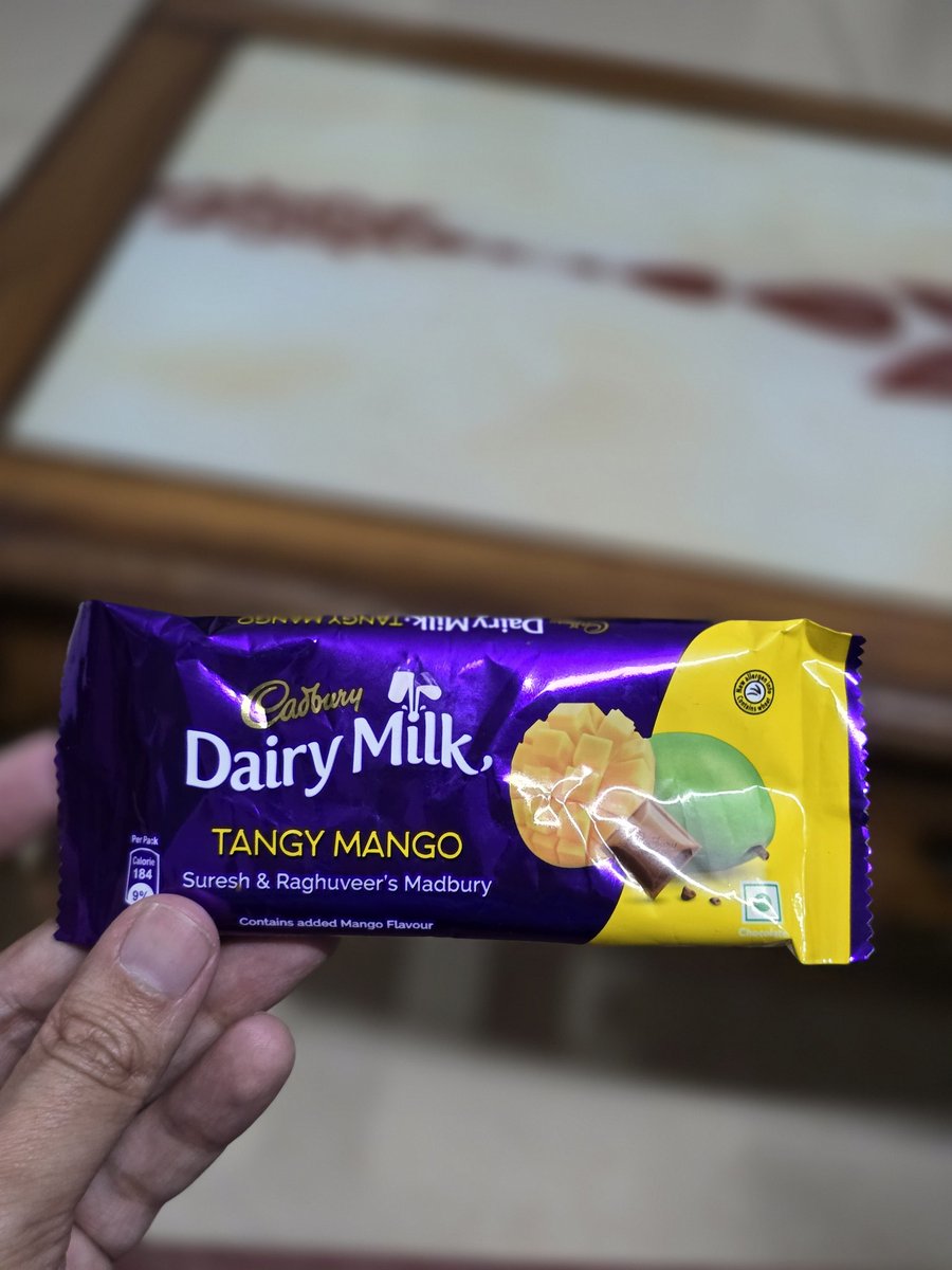 Have you tried this new flavor of Diary Milk 'Tangy Mango' 🥭

It's soo yum 😋

 #yummy #foodporn #mango #dairymilk #cadbury
