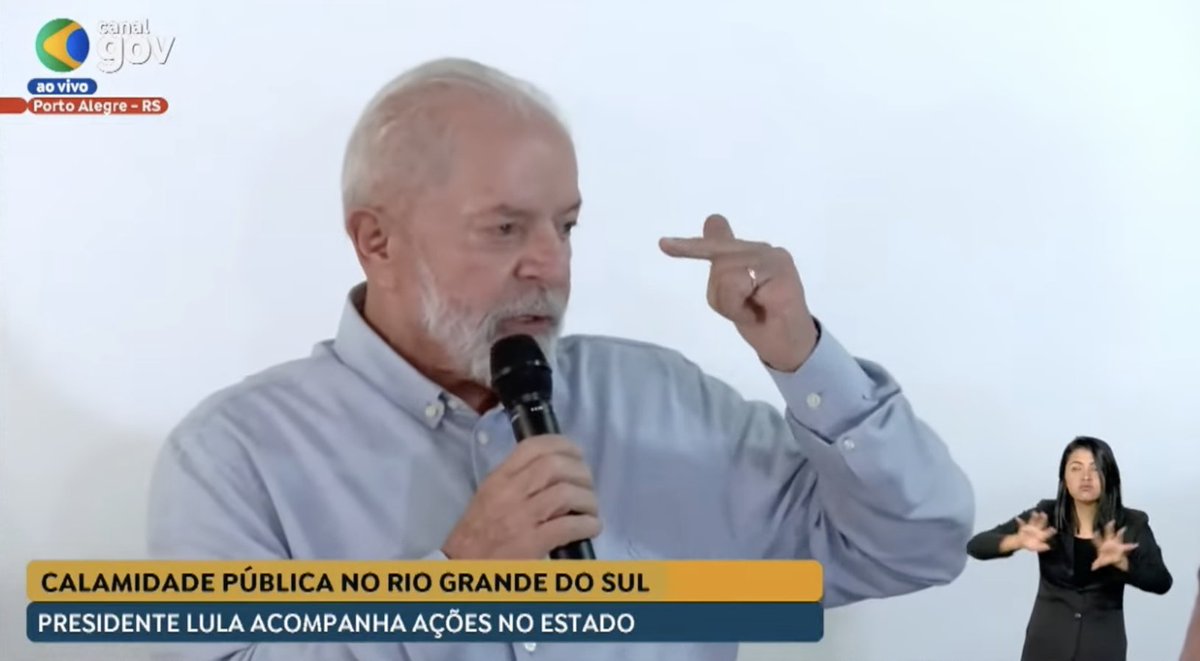 O presidente Lula diz que 'o Brasil deve muito ao Rio Grande do Sul' e que 'não haverá impedimento da burocracia para que a gente recupere a grandiosidade deste estado'. #SOSRS