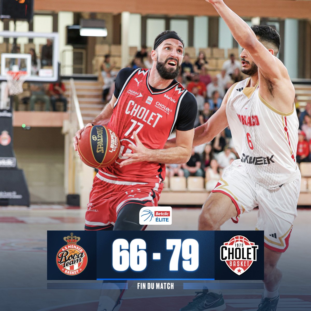 🇨🇵 Betclic ÉLITE : Cholet s'impose face à Cholet ! 

⚡ Sur le parquet de Gaston-Médecin, Cholet Basket remporte un match précieux dans la course aux playoffs face à une équipe de Monaco diminuée.