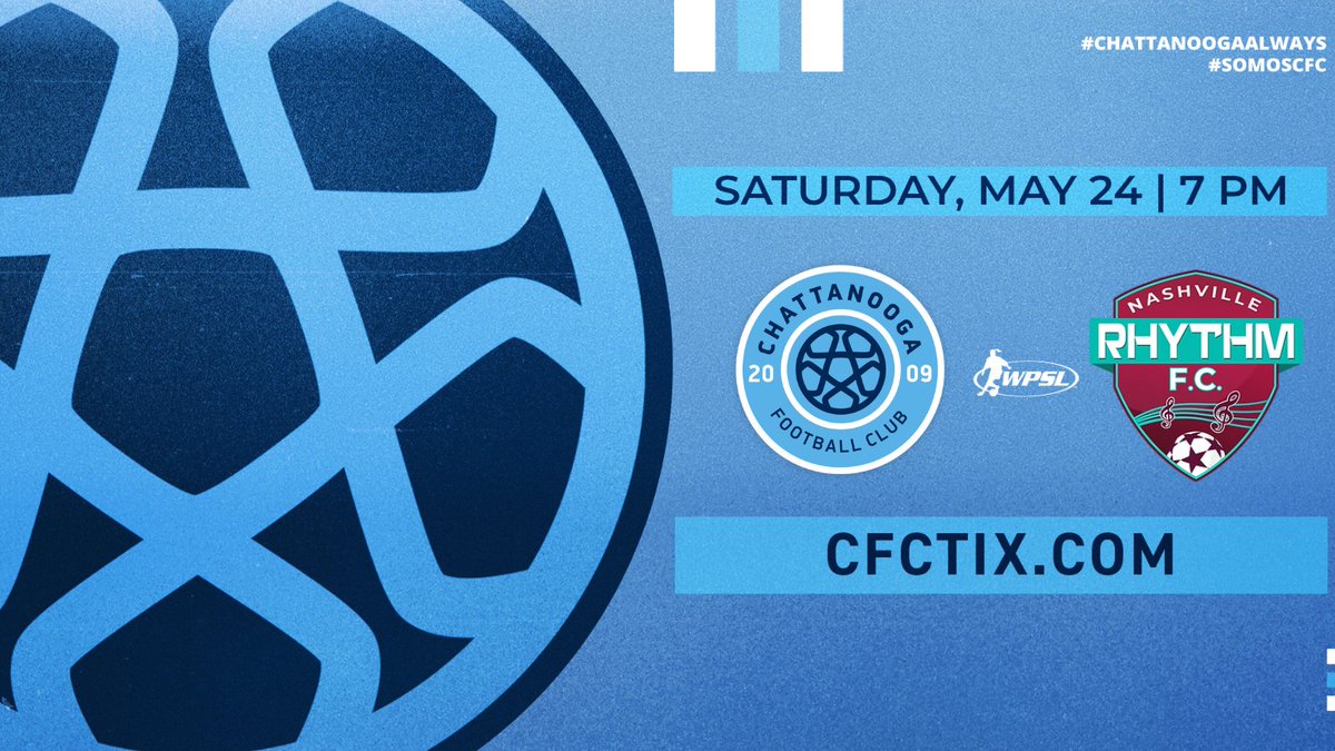 Chattanooga FC Women (@cfc_women) on Twitter photo Next up at The Fort 💙
Our season is finally here and we couldn't be more excited! It's time to fill Fort Finley for our first match of the <a href="/WPSL/">Women’s Premier Soccer League</a> season
Get your tickets today!🎟️ hubs.li/Q02w5X_n0 Next up at The Fort 💙
Our season is finally here and we couldn't be more excited! It's time to fill Fort Finley for our first match of the <a href="/WPSL/">Women’s Premier Soccer League</a> season
Get your tickets today!🎟️ hubs.li/Q02w5X_n0
