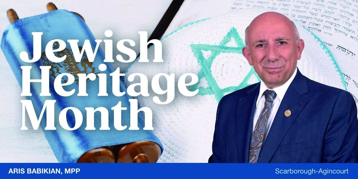 May is #JewishHeritageMonth! This month is an opportunity to take a moment to learn about the rich history of the Jewish community in Ontario and celebrate their many contributions to the success of our province.

#ScarboroughAgincourt #ONPoli #ScarbTo #scarborough