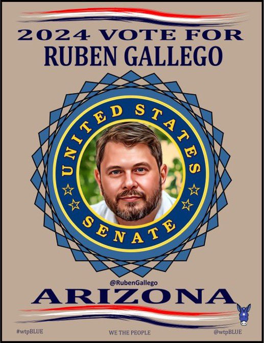#wtpBLUE               #wtpGOTV24 
#DemVoice1            #ONEV1 

Ruben Gallego (D) Az;

“My life has been defined by service to,
My family, 
My country 
A brighter future for Arizonans

I am a dad, a neighbor and hopefully your next US Senator in Arizona”