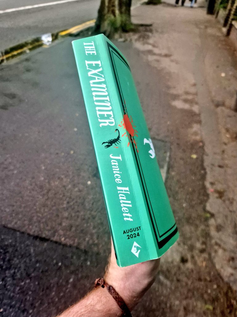 Taken myself out for a walk with the new @JaniceHallett #TheExaminer. A car pulled up at the lights and asked if it was any good. I told her what I'll tell you: witty, ingenious and utterly addictive, Janice Hallett has invented her own killer genre. Well words to that effect.