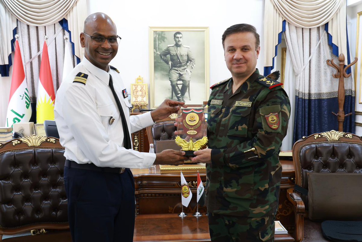 The MoPA Chief of Staff received the #French Gen Consul in #KRI & his accompanying delegation, cooperation & coordination between the two sides in terms of fighting terrorism, maintaining security of the Area, & the role of French forces in supporting the Peshmerga were discussed